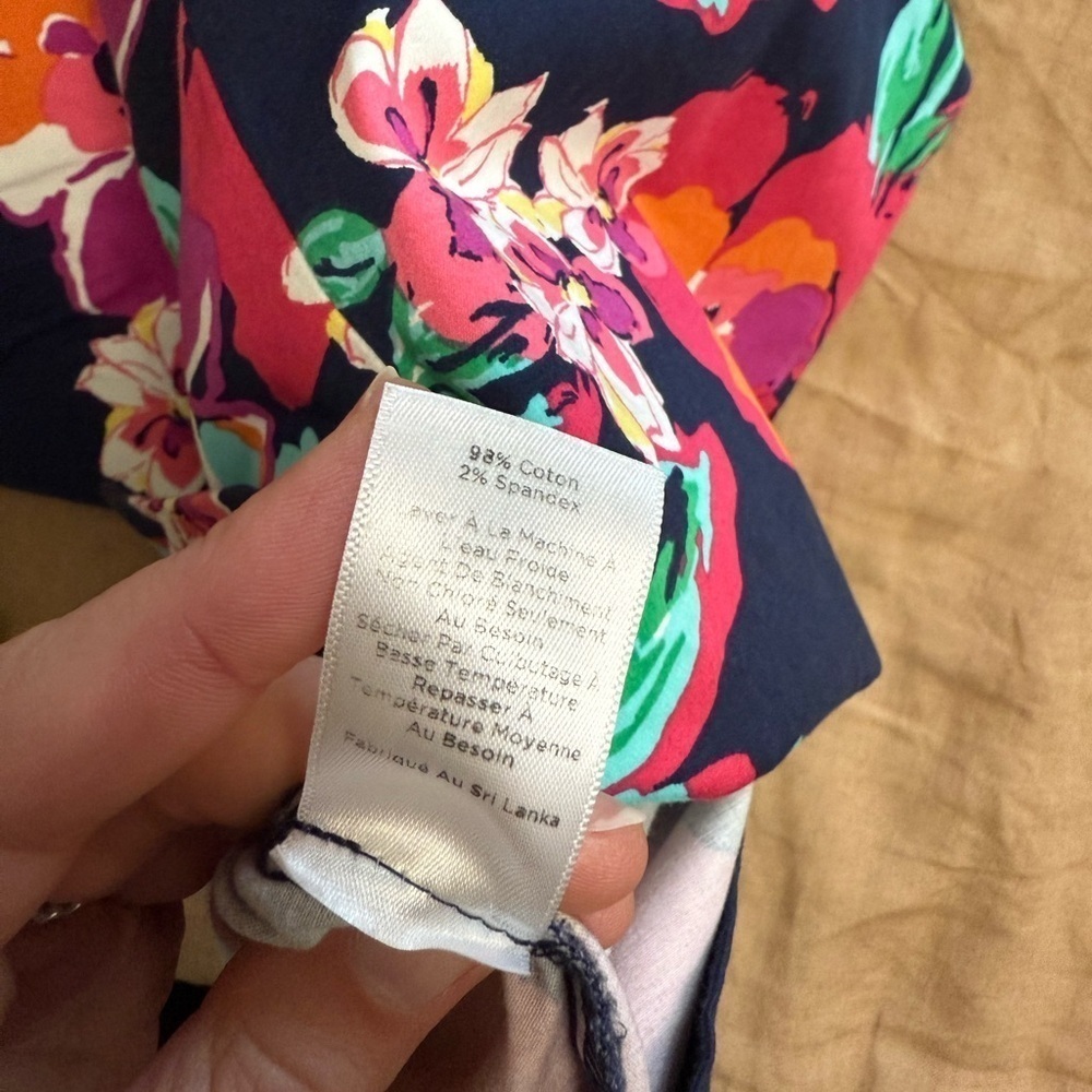 Talbots Floral Print cotton straight knee length petite Skirt - Picture 6 of 6